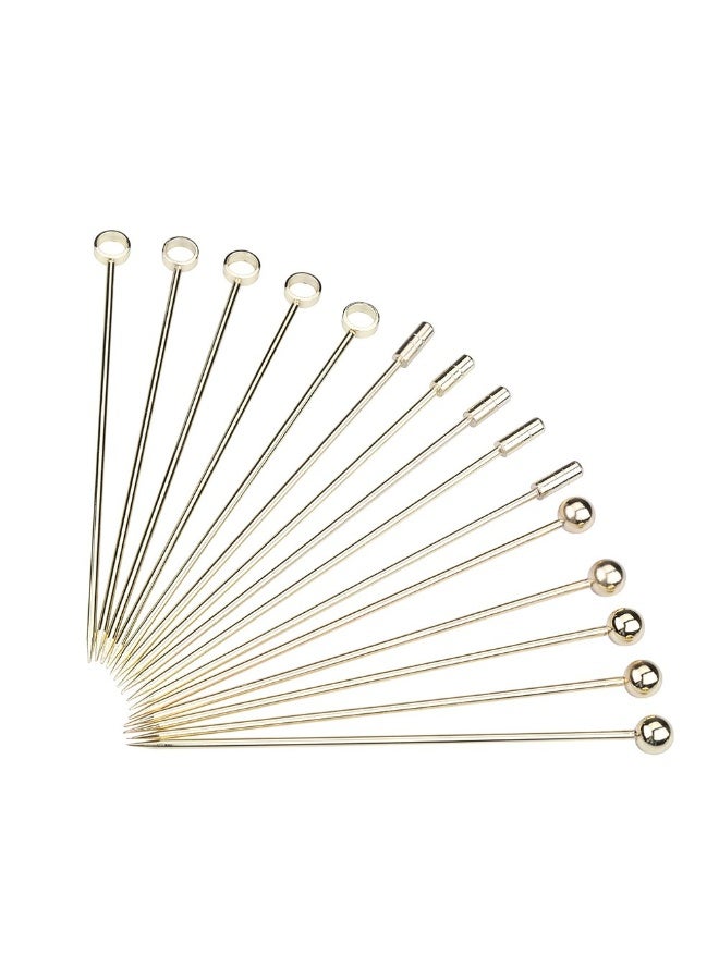 I-MART Stainless Steel Cocktail Picks Martini Picks Set (Pack of 15 - Gold) - Image 2
